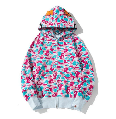 Seller listing image for Pink camo shark zip hoodie