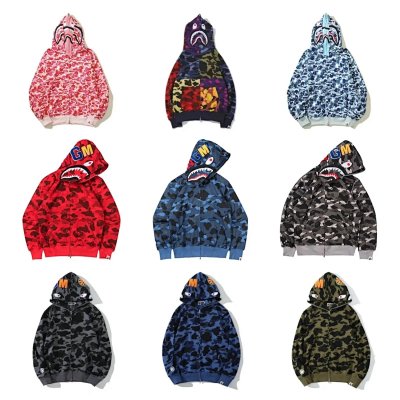 Seller listing image for Street camo shark zip hoodie