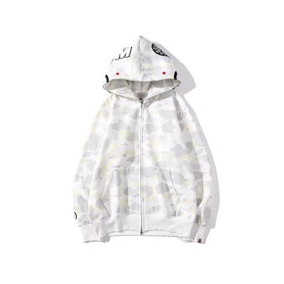 Seller listing image for White camo shark zip hoodie